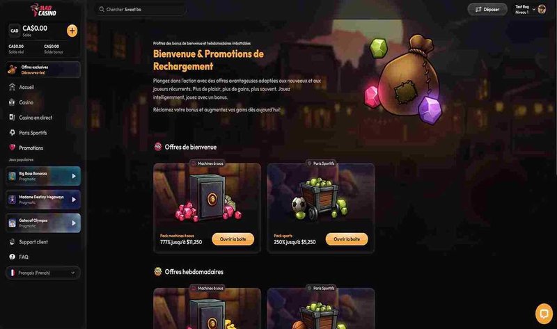Un aperçu de madcasino live casino
